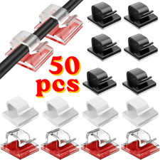 50Pcs Self Adhesive Cable Clips Wire Cord Management Organizer Holders Clamps