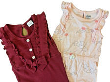 Baby Girl Clothes Lot 6/9 Months Pants Rompers Summer Outfits Bundle Lot Ruffles