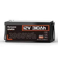 Humsienk 12V 310Ah 300Ah LiFePO4 Lithium Battery RV Solar Off-Grid 15000+ Cycles