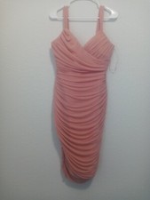 Fashion Nova Seeing You Later Ruched Bandage Midi-Dress Mauve Size Large