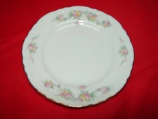 1 Homer Laughlin 6 1/4" Bread Plate Floral Gold Trim F47 N6 - U.S.A.