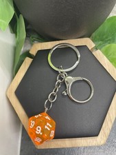 3 Stainless Steel Polyhedral Resin Dice Purse Clip Keychain New Free Ship B3801