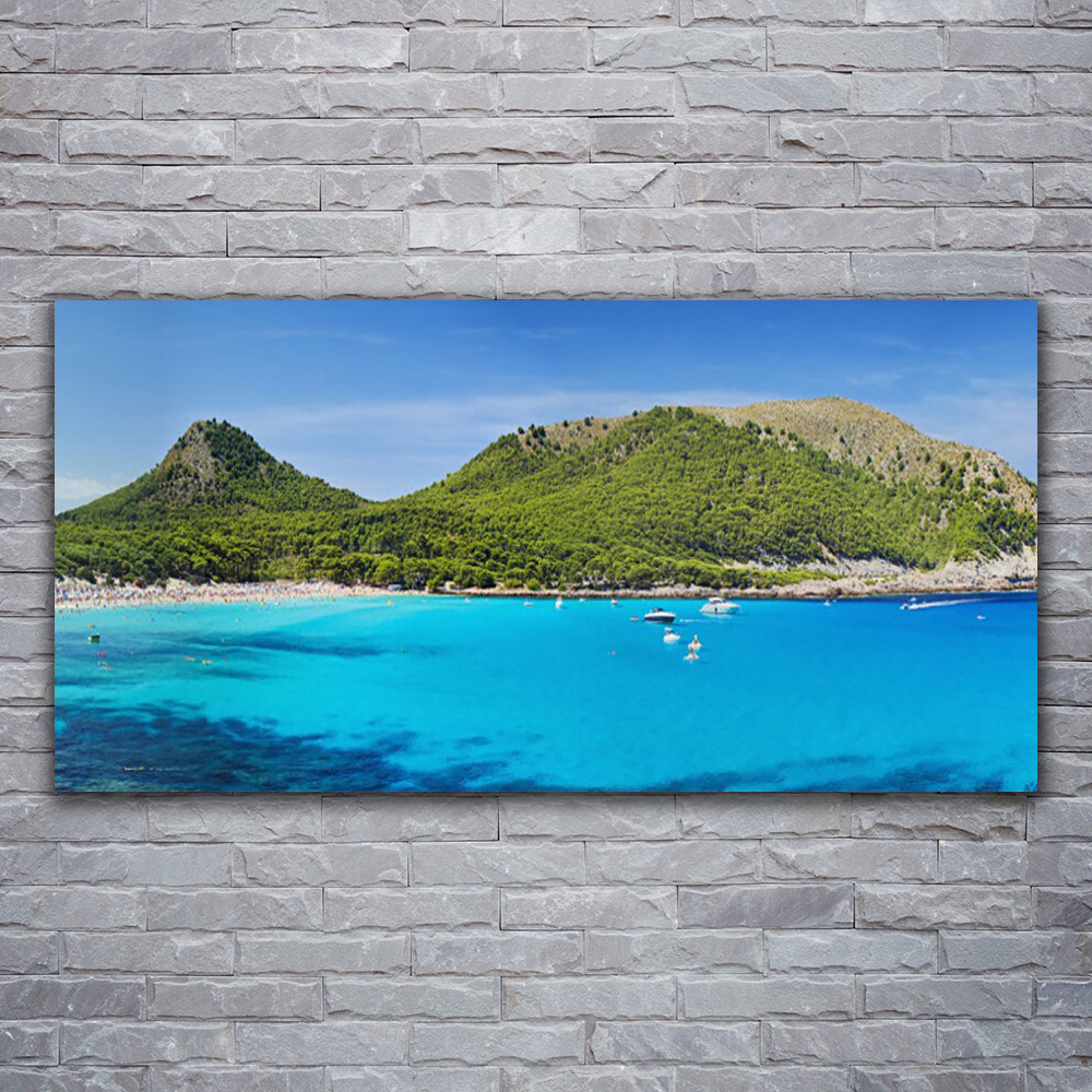 Tableau sur verre acrylique paysage 120x60 cm idéal pour habiller un canapé de salon