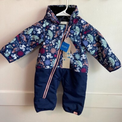 NWT Roxy Medieval Blue Neo Infant Girls' Rose Snow Jumpsuit