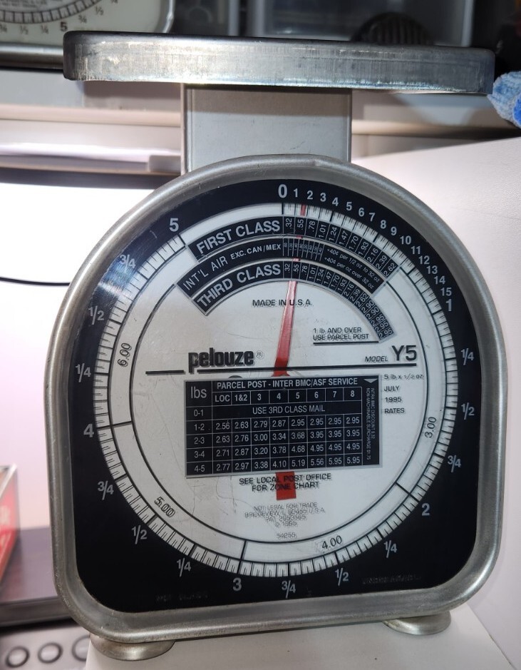 Vintage Pelouze Postal Scale 5 lb Capacity Model Y5 1995 First Class