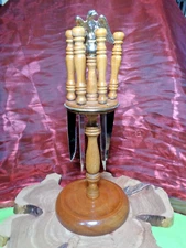 Vintage Colonial Steak Knife Set w Wooden American Eagle Stand | Made in Japan