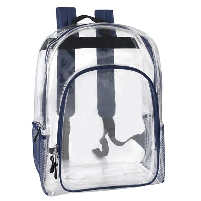 #ad #ad Clear See Through Backpack Heavy Duty with Padded Straps Side Pockets for Kids