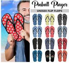 Pinball Player Unisex Flip Flops #1 Sandals Arcade Gamer Beach Footwear Gift