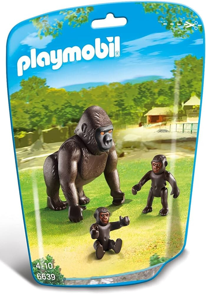 Playmobil 6639 Gorilla Family 3 Animals Adult & Baby Zoo