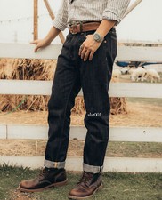 Red Tornado 17OZ Heavyweight Men's Slim Jeans Straight Selvedge Denim Pants