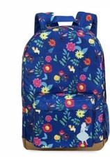 Disney Store Alice in Wonderland Character Floral Print Backpack New