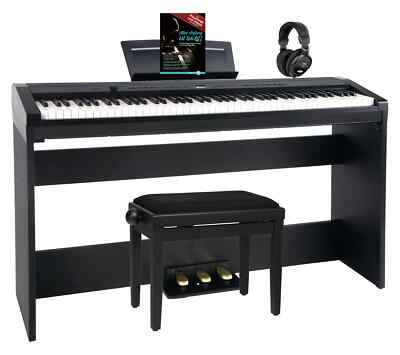 88-Tasten Digital Compact Piano Home Set Layer Split Twinova Stagepiano schwarz