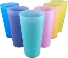 32 Oz Large Plastic Cups Unbreakable Drinking Cups Set of 12 BPA Free Dishwasher