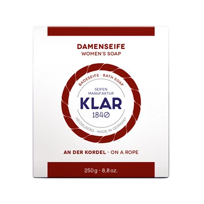 (1416,00€/100g) Klar Seifen Badeseife Damen an der Kordel 250g, palmölfrei, für