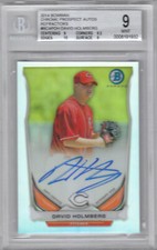 2014 Bowman Chrome Pros Auto Refractors #BCAPDH Reds David Holmberg /500 - BGS 9