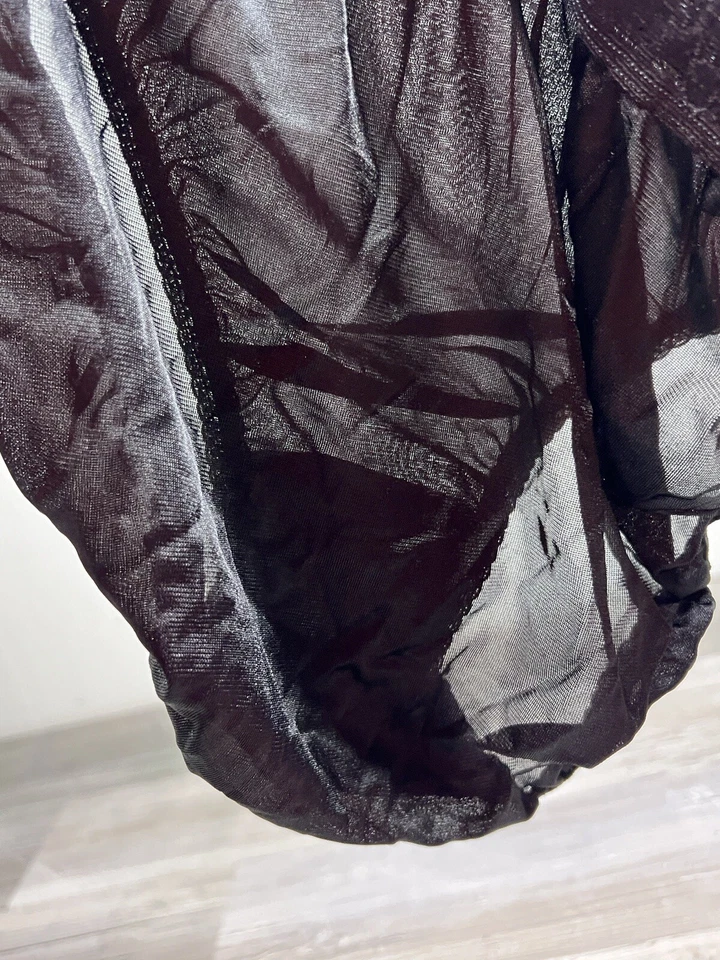 PB-2 Vintage Corte Alto Negro Sedoso Bragas Borde de Encaje Talla 8 Hanes Nylon Lencería #8 Foto 3 de 4