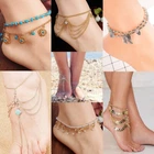 Flowers Antique Coins Fashion Anklet Ankle Bracelet Foot Chain Beach Jewellery