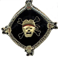 Pack of 24 Skull & Crossbones W/ Red Band On Head Bike Hat Cap Lapel Pin HP1825