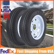 2Pack 4 Lug 5.30-12 Trailer Wheels and Tires 5.30×12, 4" Pitch Circle Diameter
