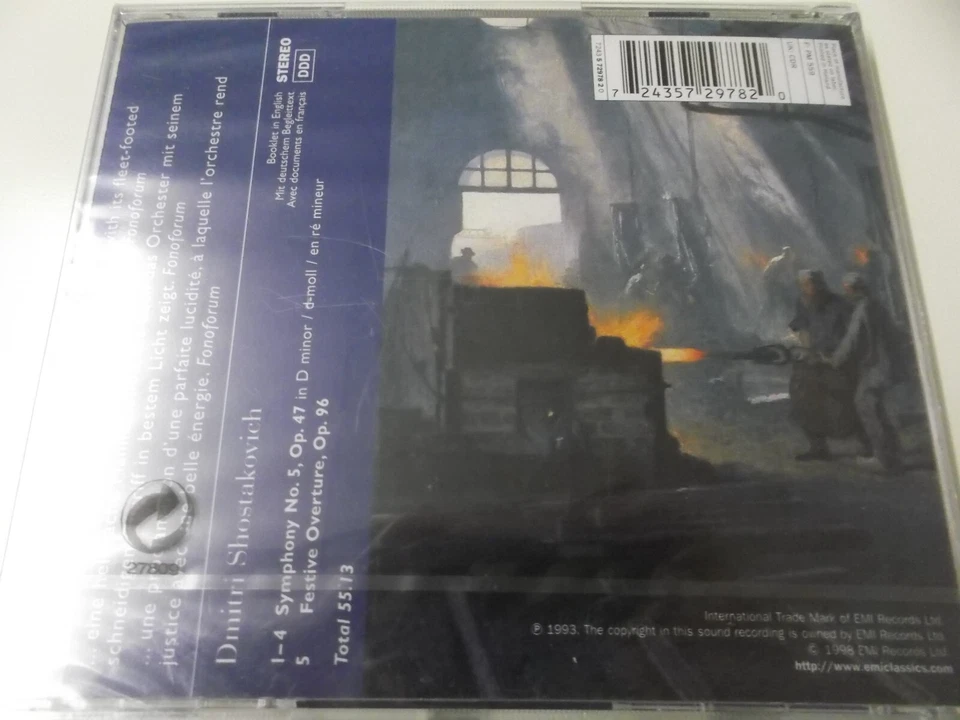 70032 - SHOSTAKOVICH - SYMPHONY NO. 5 (MUTI) - 1998 EMI CLASSICS CD ALBUM - NEU! - Bild 2 von 2