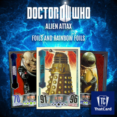 2013 Topps Dr Doctor Who Alien Attax Serie 1 Regenbogen- und Spiegelfolienkarten
