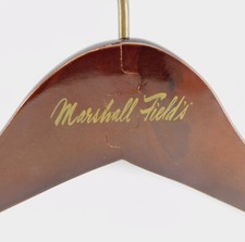 Marshall Fields Wooden Suit Hanger w Pant Bar Chicago Department Store Vintage