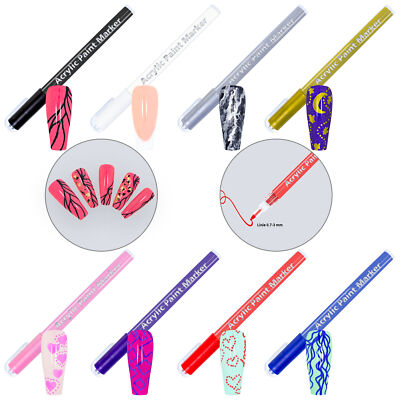 Acrylic 3D Nail Art Pen Lack Stift Spar Set Nagel Linien Punkt Graffiti Malerei