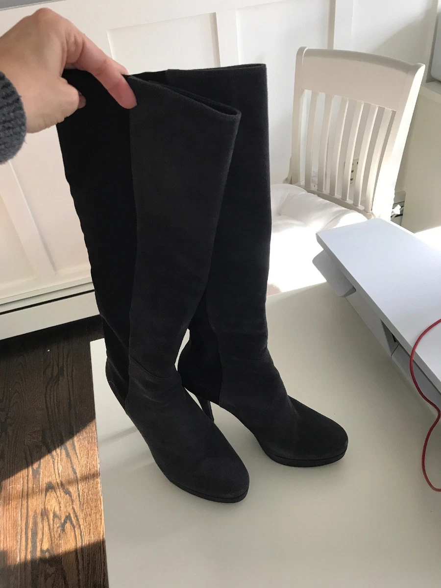 Stuart Weitzman Suede Knee High Skyline gray Suede boots | eBay