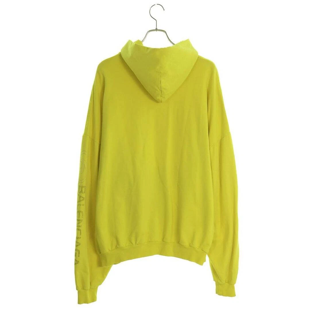 Felpa con cappuccio pullover Balenciaga 24SS 761458 TPVM5 stampa logo invecchiato uomo 2 usata 2