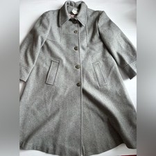 Vintage Canadian Wool Coat Grey Claudette Made in Canada Size 8