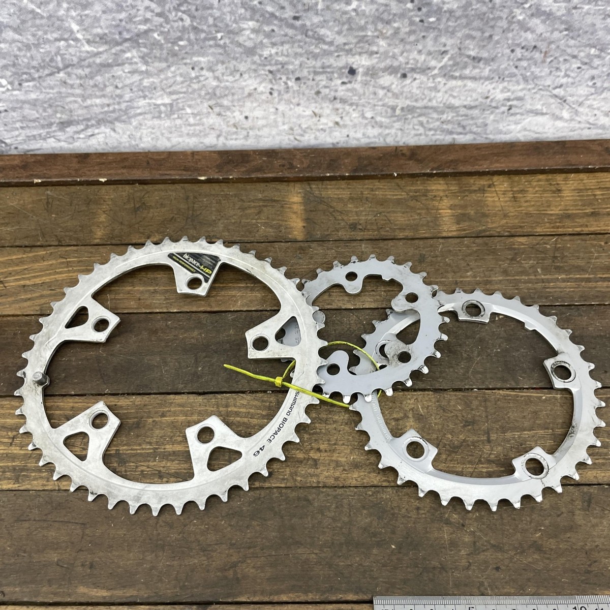 Vintage Shimano Biopace HP Chainrings Set 46/36/26 Oval 110/74 BCD