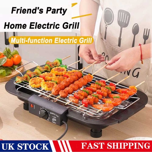 Electric BBQ Grill Home Kitchen Non Stick Smokeless Barbecue Griddle ...
