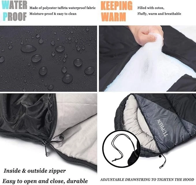 Tuphen- Sleeping Bags for Adults Kids Boys Girls Backpacking Hiking Camping, NEW