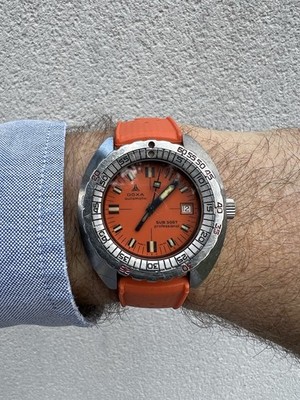 DOXA SUB 300T Professional Armbanduhr Herren Auto Taucher Datum Orange 20mm