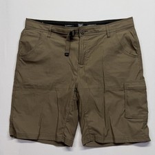 Prana Stretch Zion Cargo Shorts Mens 38 10 Inseam Belt Hiking Brown