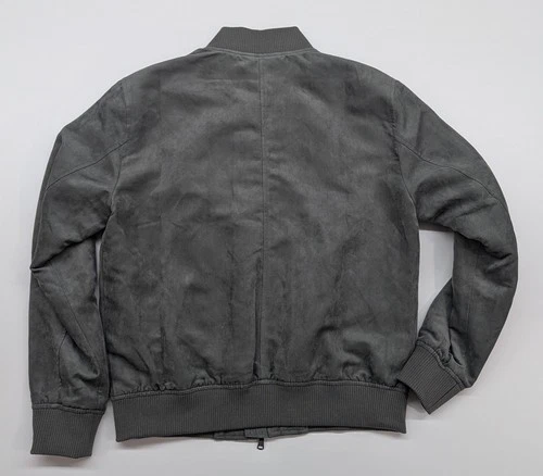 ​Banana Republic Mens Vegan Faux Suede Bomber Jacket Charcoal Gray Medium image 12