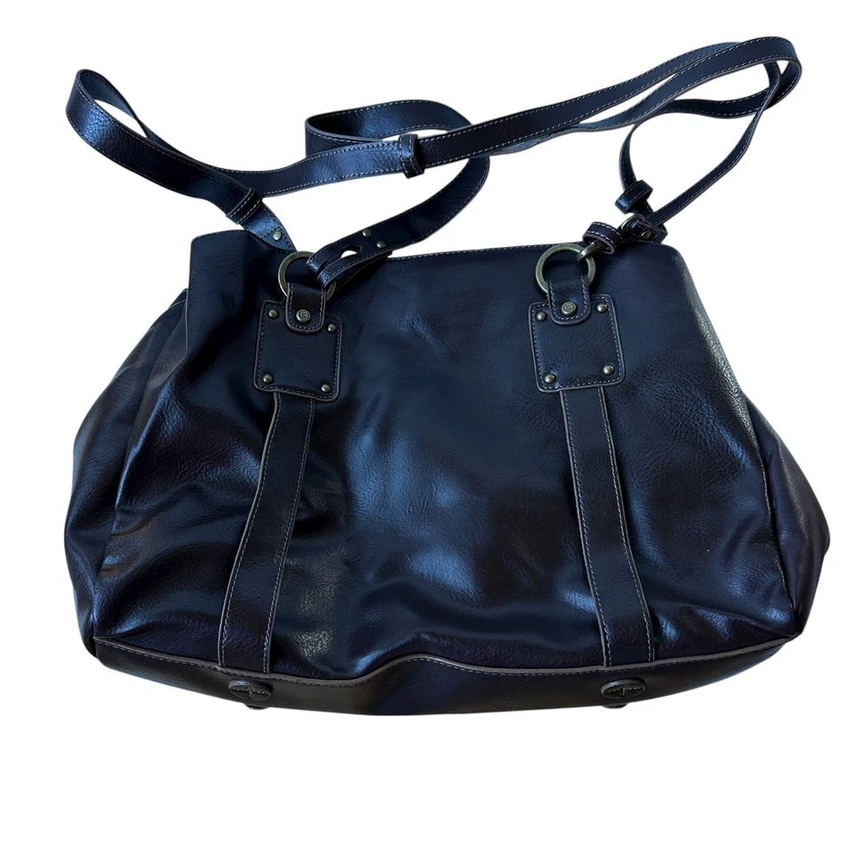 Bolso Bandolera Vintage Liz Claiborne Bolso de Hombro Cartera Marrón Imitación Cuero Foto 3 de 4