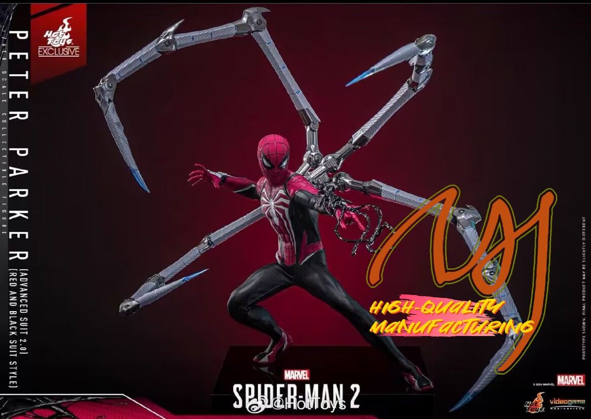 IN STOCK Hot Toys VGM66 Spider-Man 2 (Advanced Suit 2.0) Red and
