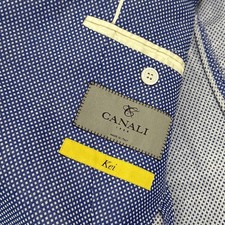 Canali Kei Blazer Made In Italy Blue Micro Dot Jacket Sport Coat 2 Button Sz 40R