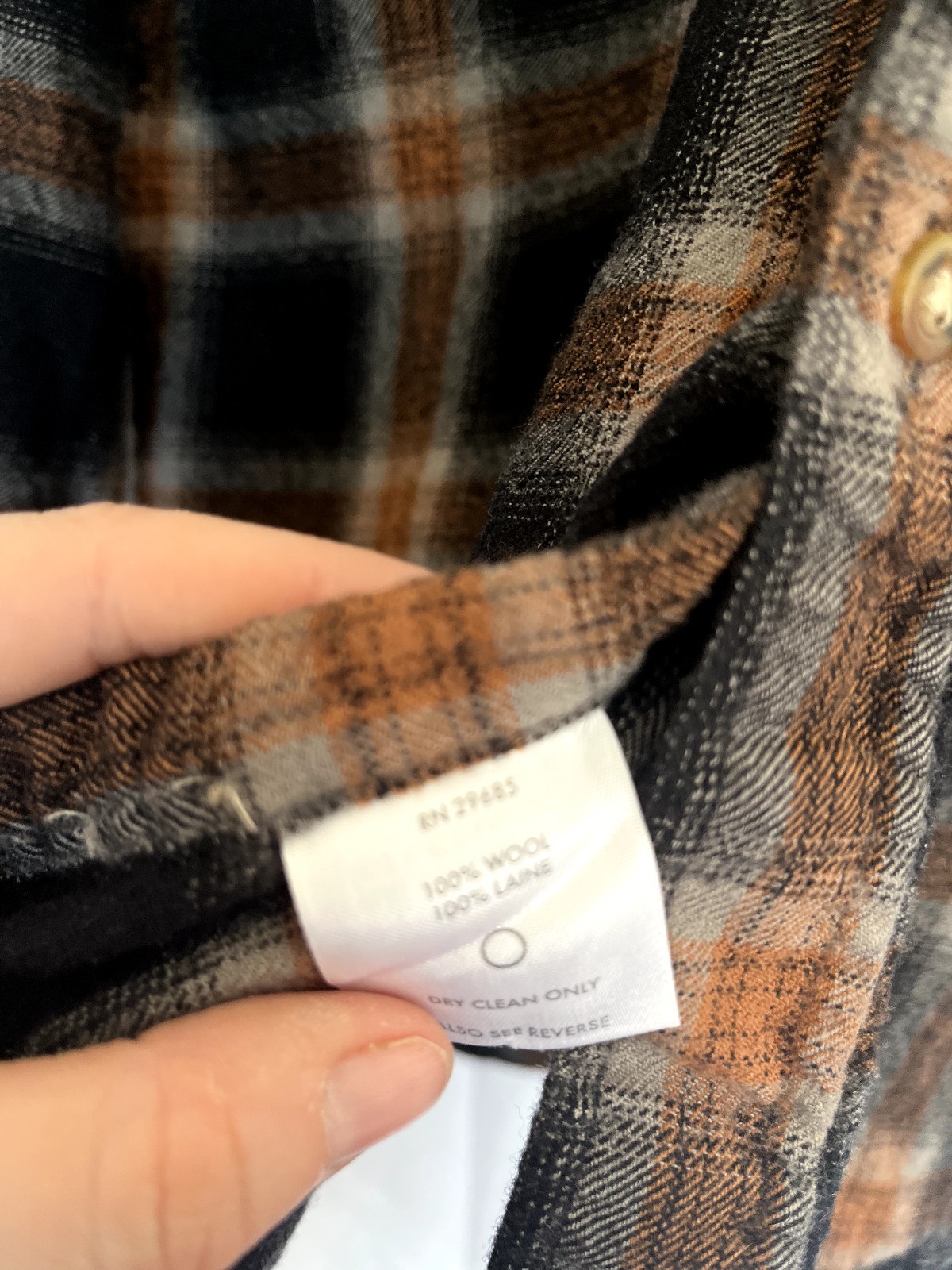 Pendleton Black And Orange Button Up Wool Flannel… - image 3