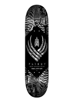 Powell-Peralta Skateboard Deck Flight Pro Shape 243 Skeleton Silber 8,25''