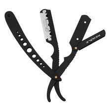 Regale Barber Supply Matte Black Finger Insert Replaceable Blade Straight Razor
