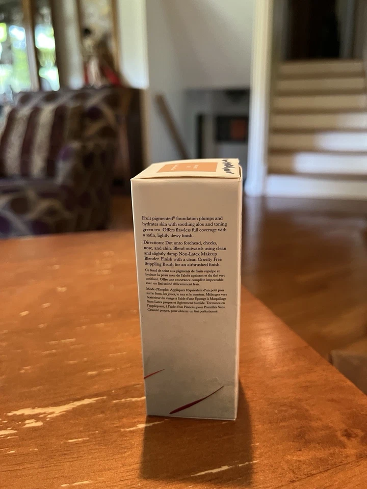 100% Pure Fruit Pigmented Water Foundation Warm 1.0 Fair Peach 1oz NEW Sealed - Image 2 of 4