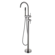 Tub Filler Freestanding Bathtub Faucet with Hand Shower Brushed Nickel