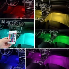 Bande Lumineuse LED Voiture Intérieur 36 LED 4pcs Couleurs Lumières RGB Télé