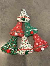 Vintage Handmade Christmas Wall Hanging Cloth Calico Bells 12  Long