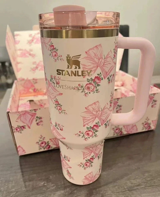 #ad Stanley Cup x LoveShackFancy Holiday Quencher H2.0 Coquette Bow Chantilly 40 OZ $59.99
