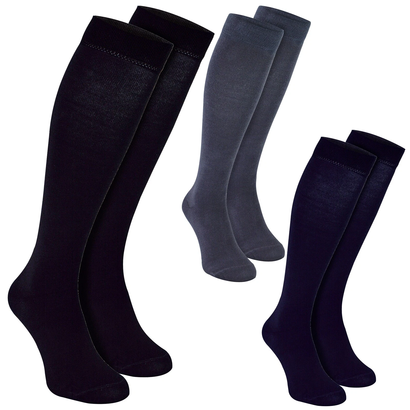 Mens Bamboo Knee High Socks by Sock Snob , 2 Pack Breathable Long Socks