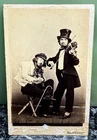 Antique CDV Photo 1860s Couple of Characters Musicians