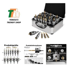 Upgrade Heavy Duty Carbide Hole Saw 14 Pcs,Metal Steel Hole Saw Drill Bit,TCT...